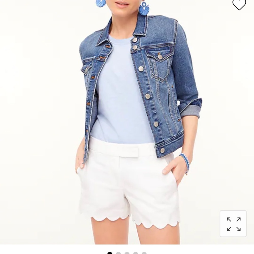 Euc jcrew factory white scalloped shorts size 12